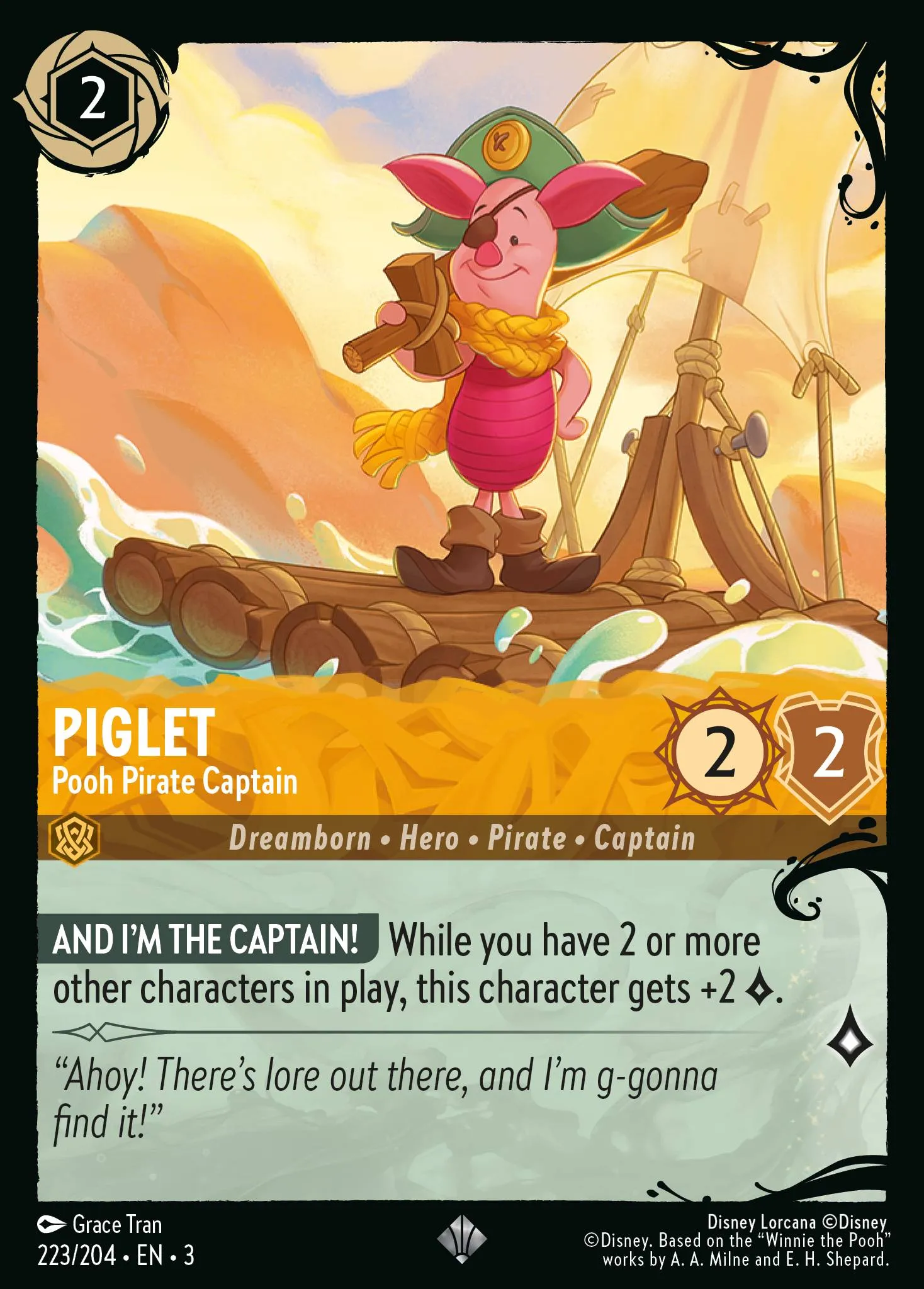 Piglet - Pooh Pirate Captain